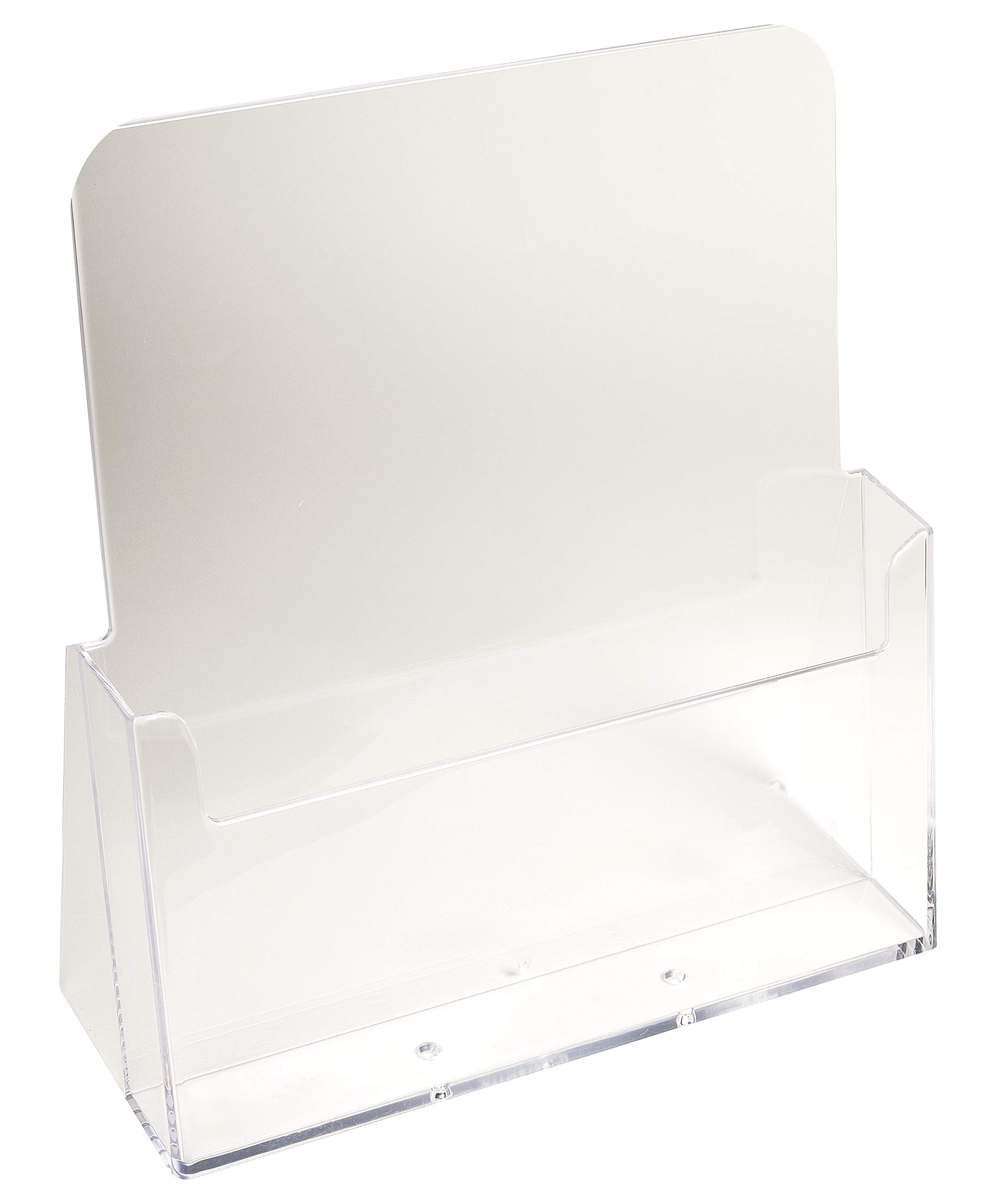 Exacompta – Ref. 74058D - Set of 10 table-top leaflet dispensers - 1 compartment - One-piece - Dimensions: Prof.23.5 x W.8.5 x H.24.7 cm - Format to file A4 - Crystal