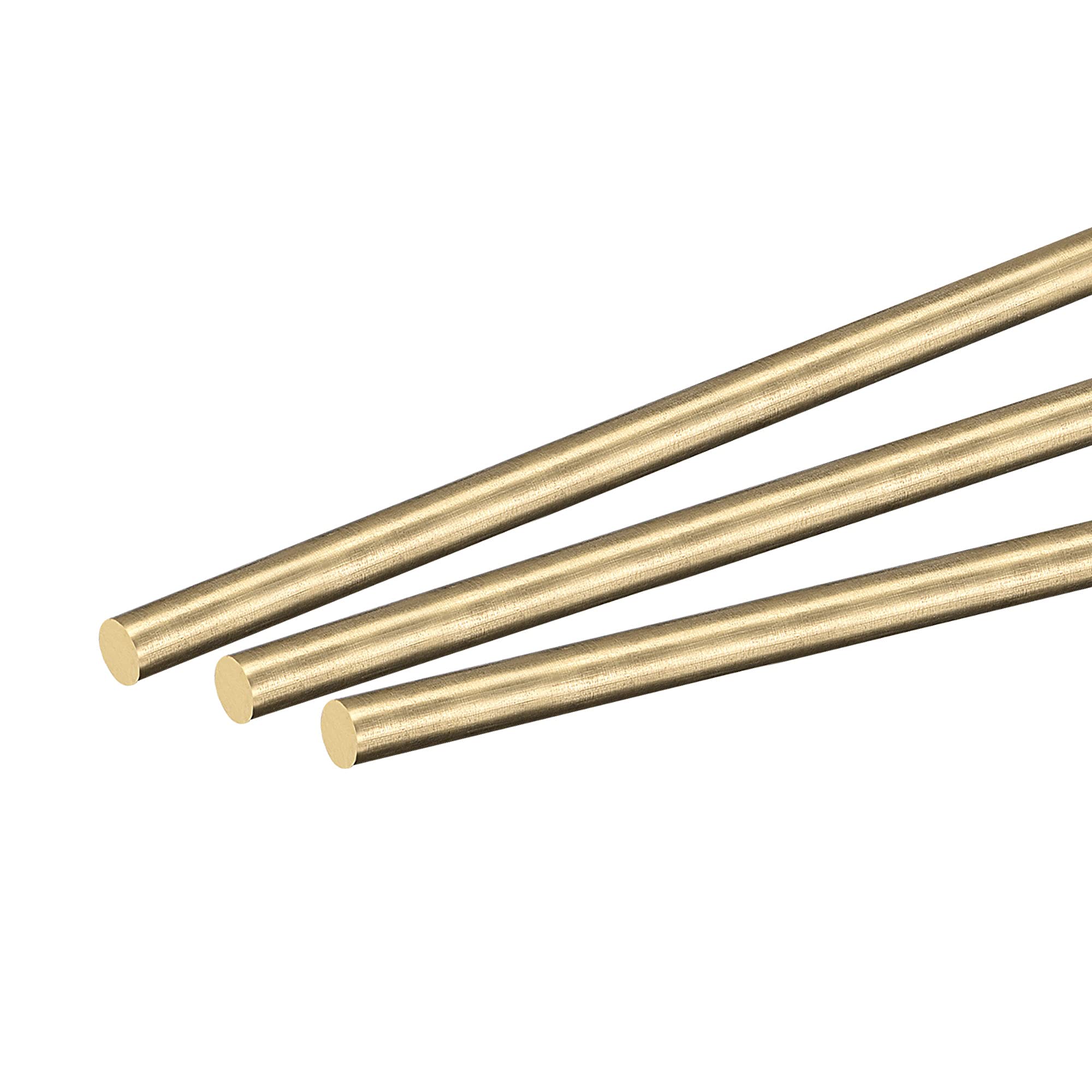 sourcing map Brass Rod,Brass Solid Round Rod 5mm,1/5 inch Diameter 250mm Length Lathe Bar Stock for RC Model Airplane Helicopter DIY Craft Pack of 6