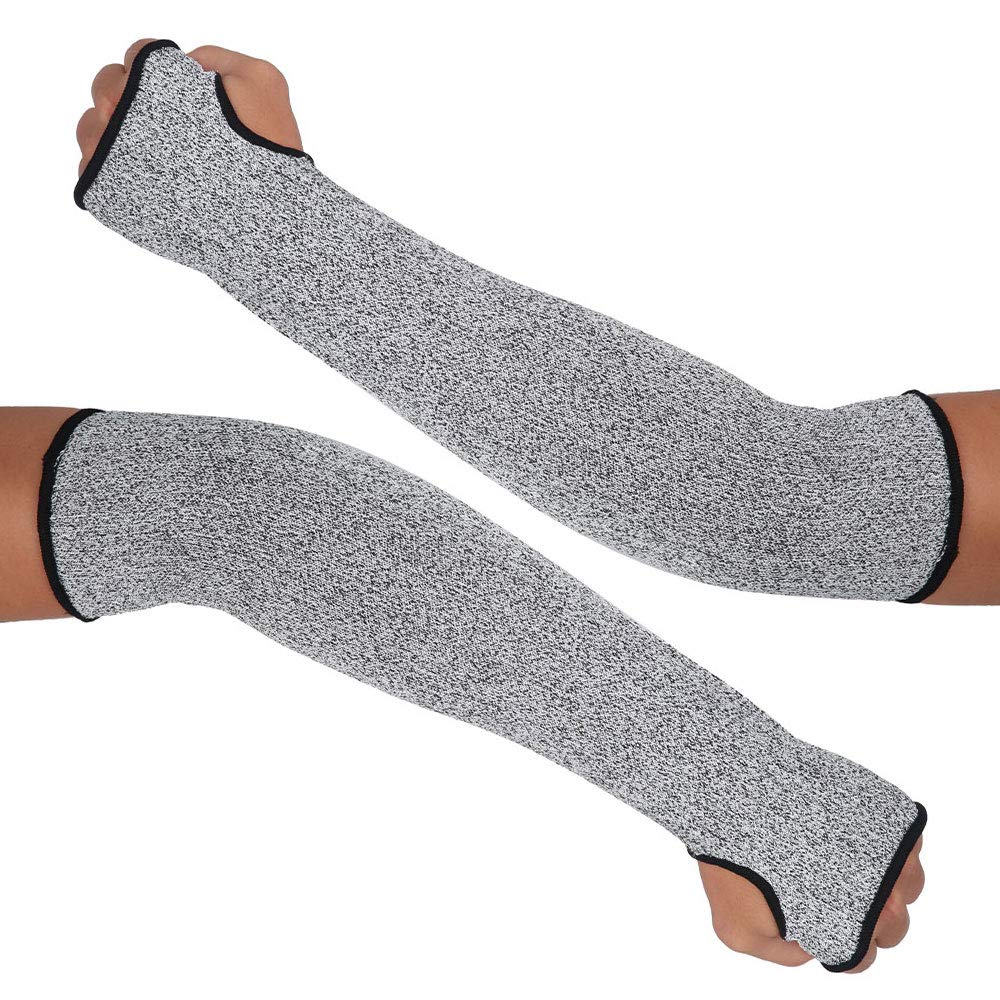 Keyohome 14-Inch Arm Protection Sleeve, Safety Cut Resistant Sleeves Anti-Abrasion UV-Protection with Thumb Slot, Arm Guard for Garden Kitchen Work, 1 Pair