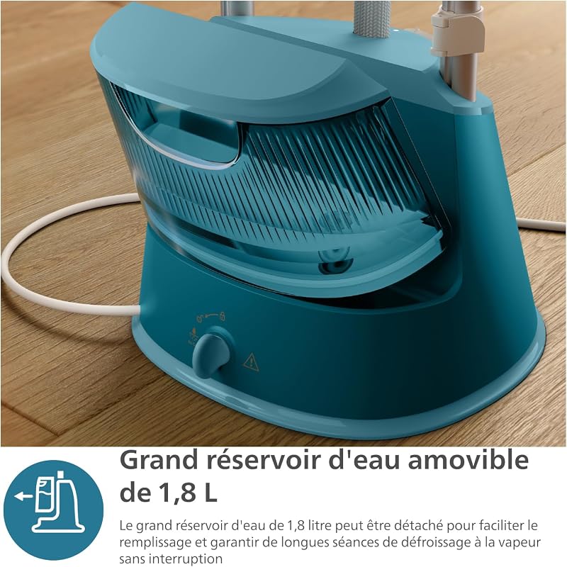 défroisseur vertical 1000,1800W, StyleBoard, réservoir 1,8L, Bleu