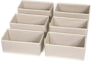 Meegoo Drawer Organizer, 6 Pack Foldable Closet Organizer and Storage Baskets Bins Linen Clothes Organizer, Dresser Drawer di