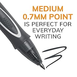 BIC Gelocity Quick Dry Black Gel Pens, Medium Point