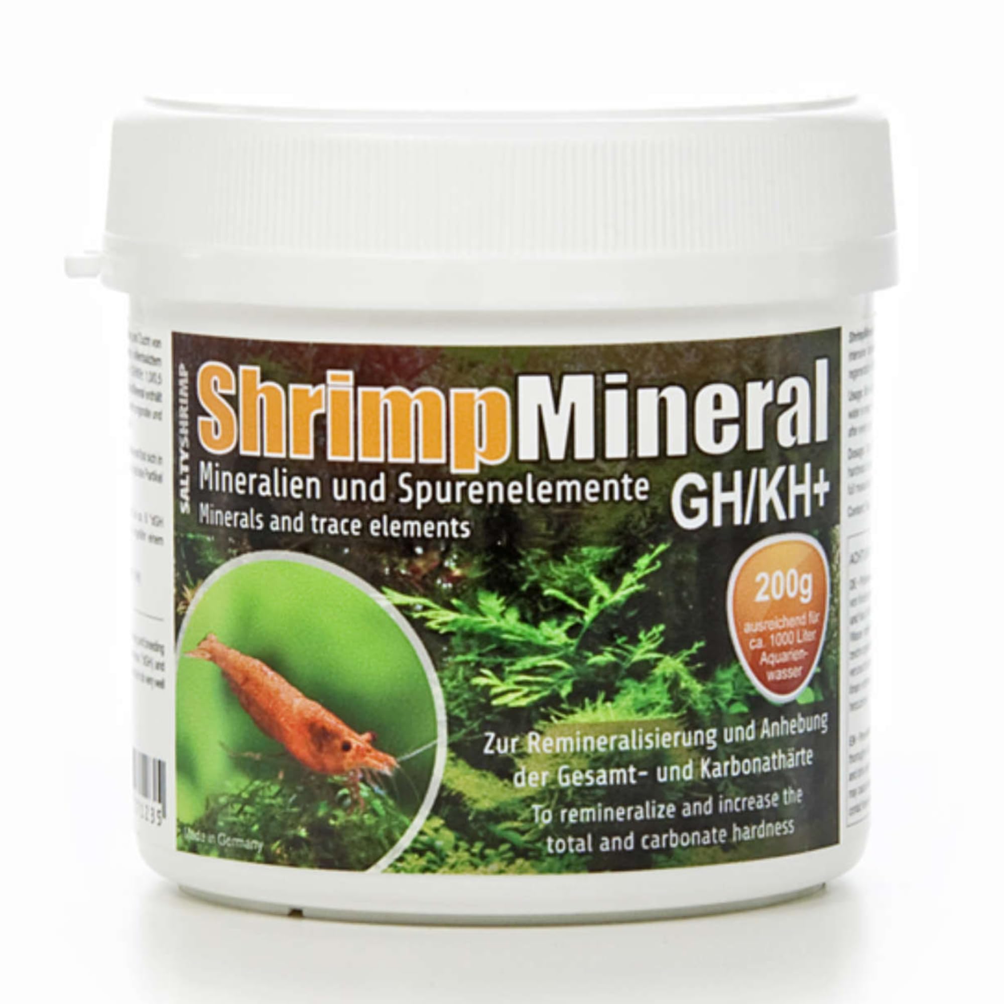 SaltyShrimp Shrimp Mineral GH/KH+ | 200g - Mineral salt. Specially developed for keeping & breeding shrimps. For neutral aquarium water & remineralisation