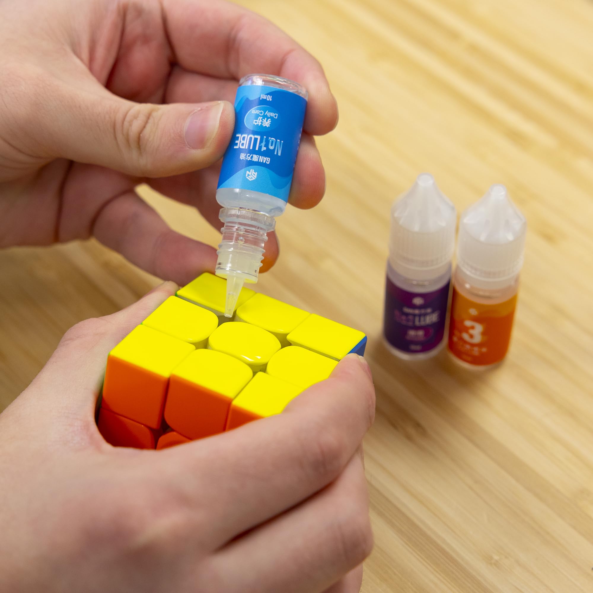 Speed Cube Lubricant - Rubic Cube Lube for High-Performance & Faster Turns - Set of 3 Daily Care, Smooth & GAN Lube - 10cc