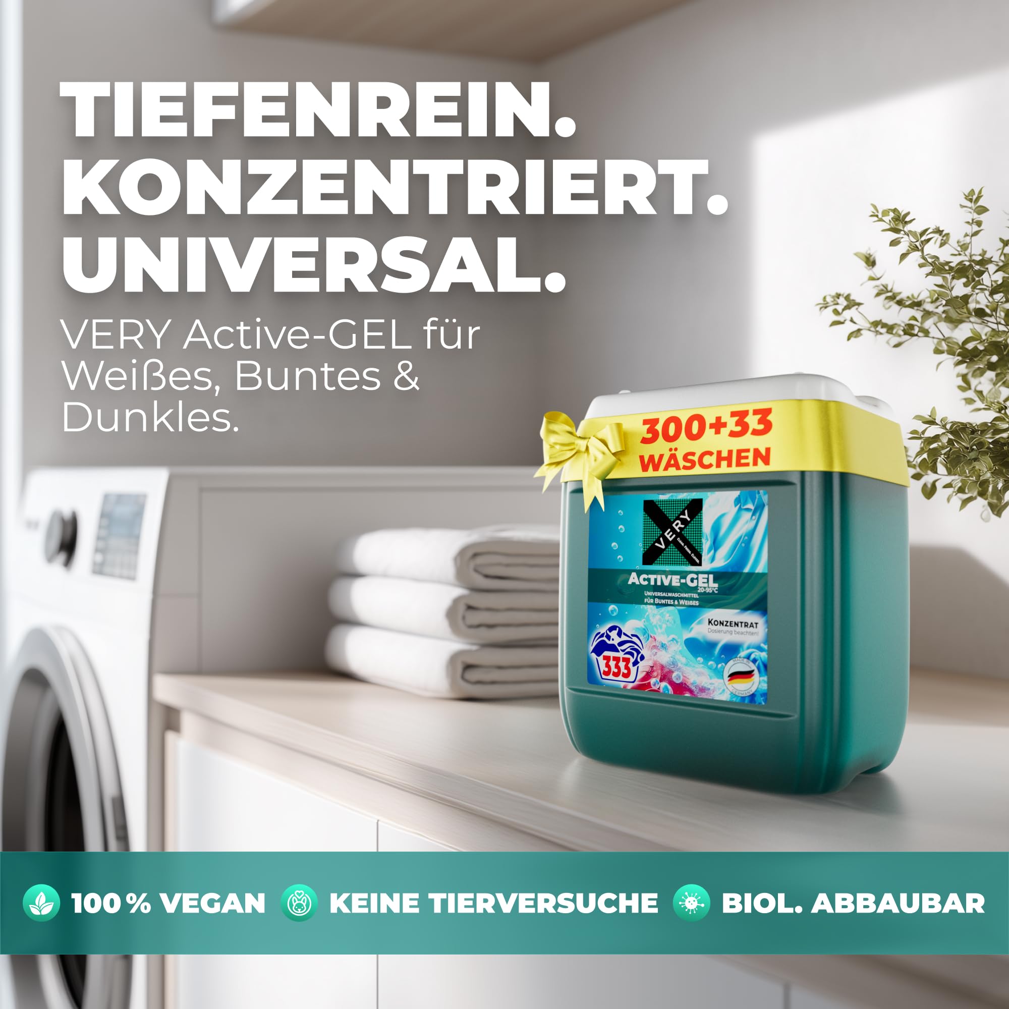 VERY® Universal Waschmittel Flüssig Gel [10L KANISTER] - Flüssigwaschmittel für Helle, & Dunkle Wäsche - Buntwaschmittel XXL mit Frischeduft - Vollwaschmittel - Universalwaschmittel (20-95°C) 6