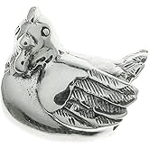 Queenberry Sterling Silver Chicken Hen European Bead Charm