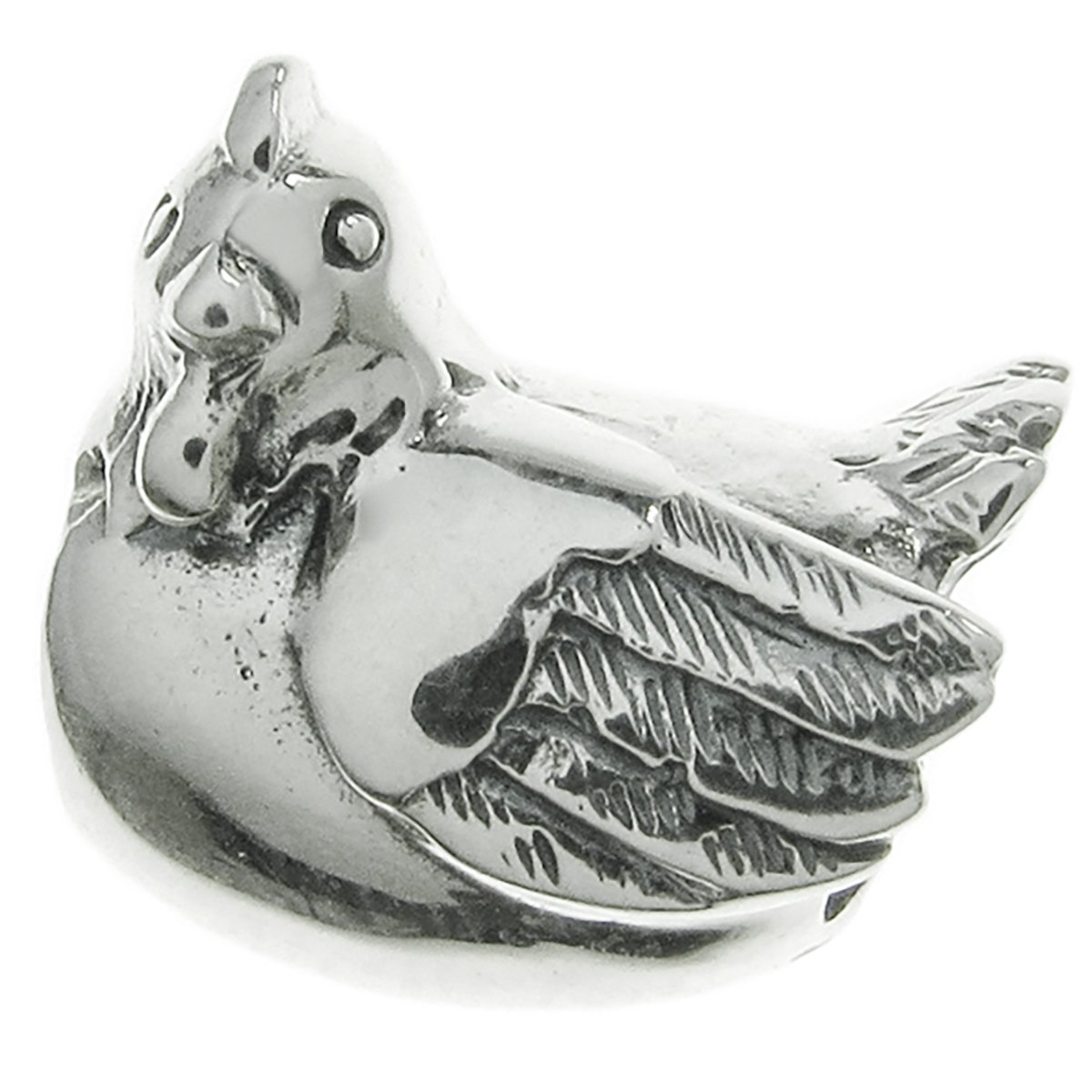 Queenberry Sterling Silver Chicken Hen European Bead Charm