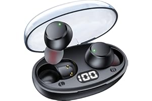 ZINGBIRD Wireless Bluetooth Earbuds Headphones 5.3 Mini Ear Buds IPX7 Waterproof Earbud Workout Earphones with LED Display Charging Case Sports Headset Touch Control Stereo Sound for Gym Exercise Running Black