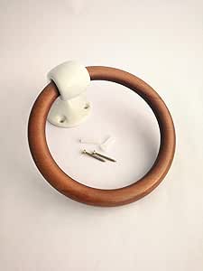 Abc_baño Toallero aro de Porcelana Madera Venus Blanco ...