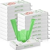 Honoson 1200 Count Baby Disposable Diaper Bags Scented Diaper Sacks with Tie Handle Disposal Baby Poop Trash Bags Waste Sacks Refill(Green)