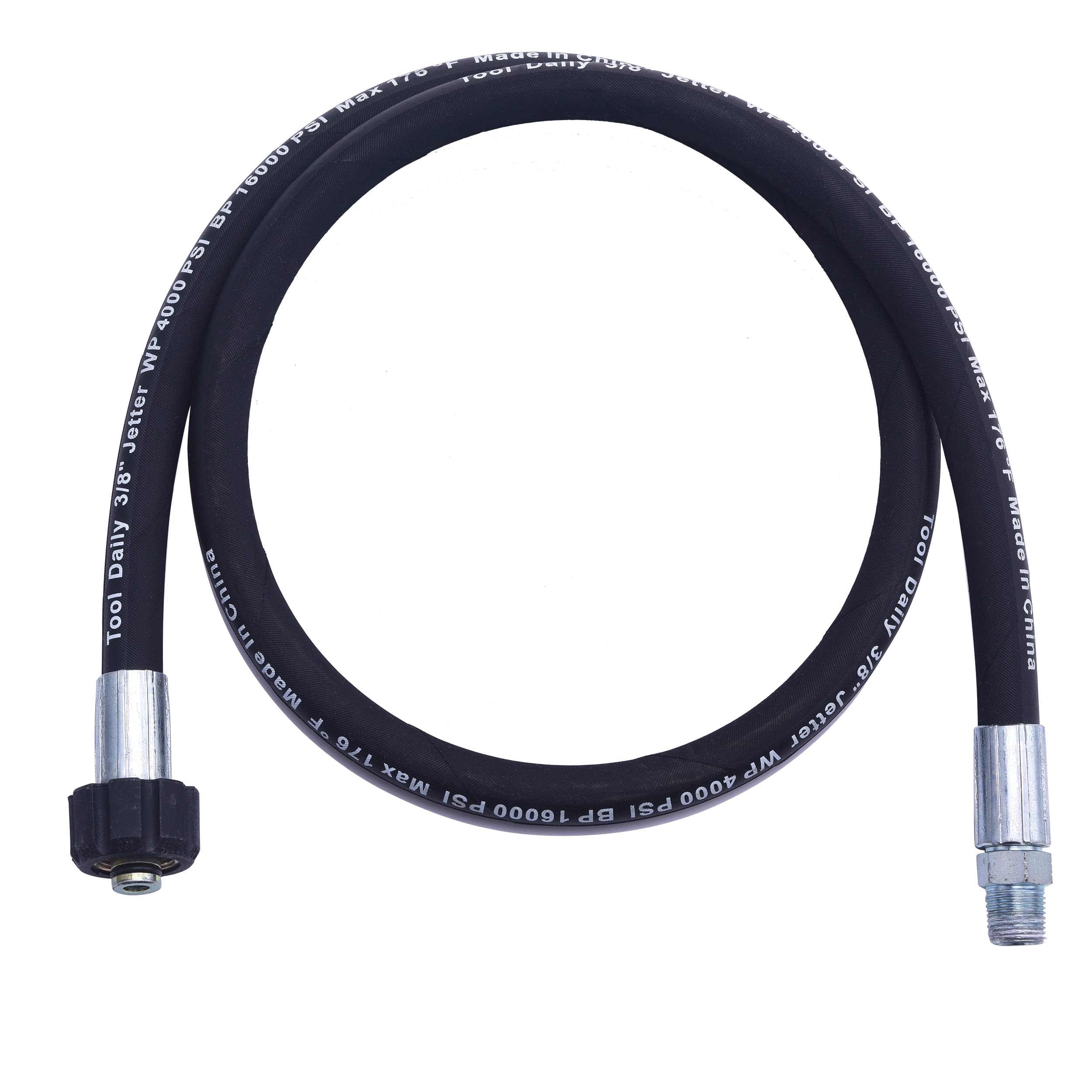 Photo 1 of Tool Daily Pressure Washer Whip Hose with Swivel, Hose Reel Connector for Pressure Washing, 4 FT (3/8 NPT Solid + M22 Female)