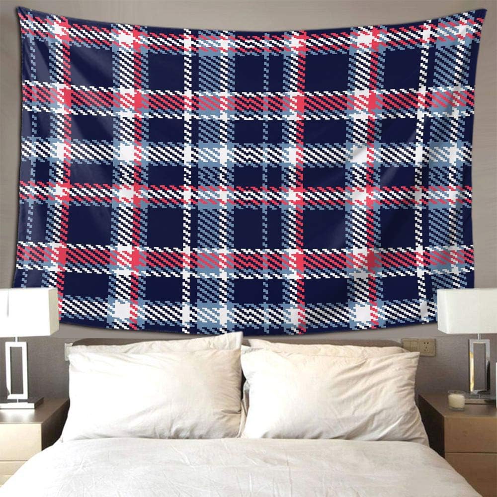 S Brave Sky Checkered Wall Hanging Tapestry Retro Plaid