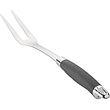Anolon SureGrip Stainless Steel Meat Fork/Kitchen Tool, 13.25 Inch, Gray,46288