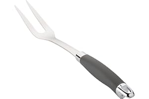 Anolon SureGrip Stainless Steel Meat Fork/Kitchen Tool, 13.25 Inch, Gray,46288
