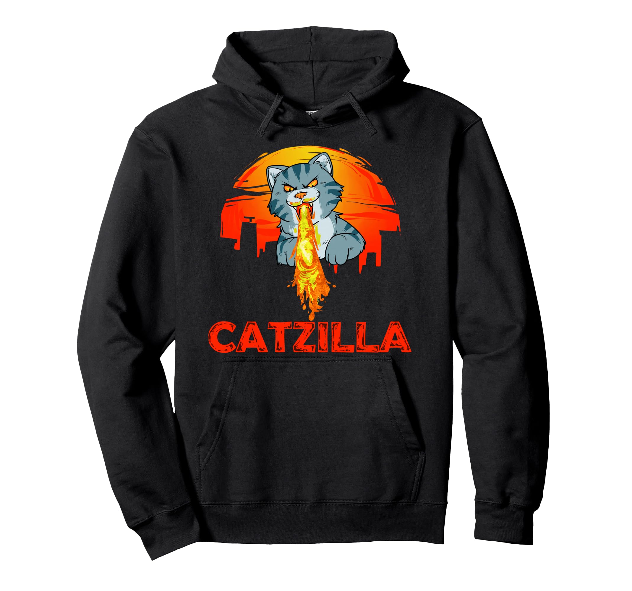 Catzilla Kitten Cat Monster Tokyo Giant Dragon Pullover Hoodie