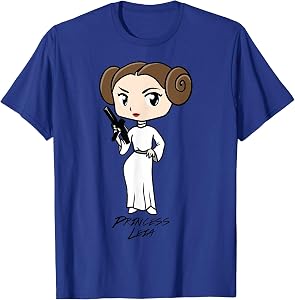 Star Wars Princess Leia Cute Cartoon Graphic T-Shirt T-Shirt