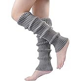 Womens Leg Warmers Ribbed Knit Long Cute Winter Warm Ankle Heap Boot Socks for Sports Party Accessories