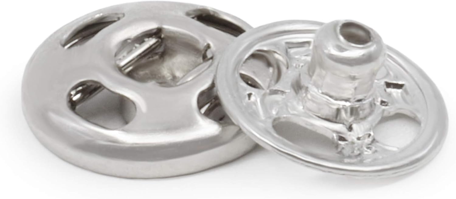 Dritz 80-40-65 Sew-On Snaps, Nickel-Plated Brass, Size 4/0 12-Count