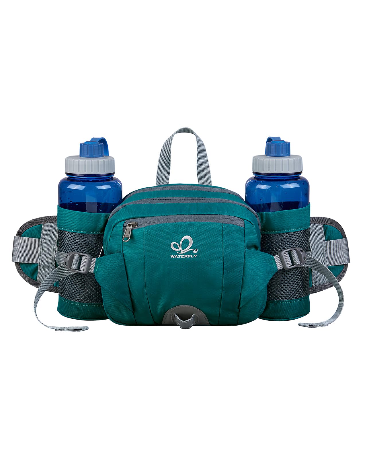 Waterfly Hiking Waist Pack Bum Bag Waist Bag with Bottle Holder Running Bag for Camping Climbing Travel Cycling and Dog Walking (Green) — image 1