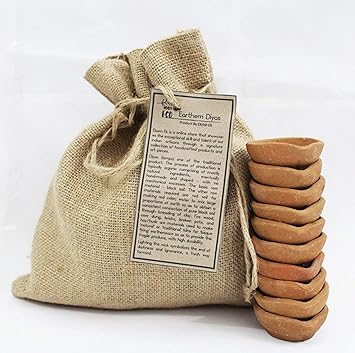 Shriyam Craft eco haat Set of 30 Traditional Handmade Earthen Clay/Terracotta Decorative Dipawali/Diwali Diya/Oil Lamps for Pooja/Puja to Brighten Your Home This Diwal (randomaly Diya)