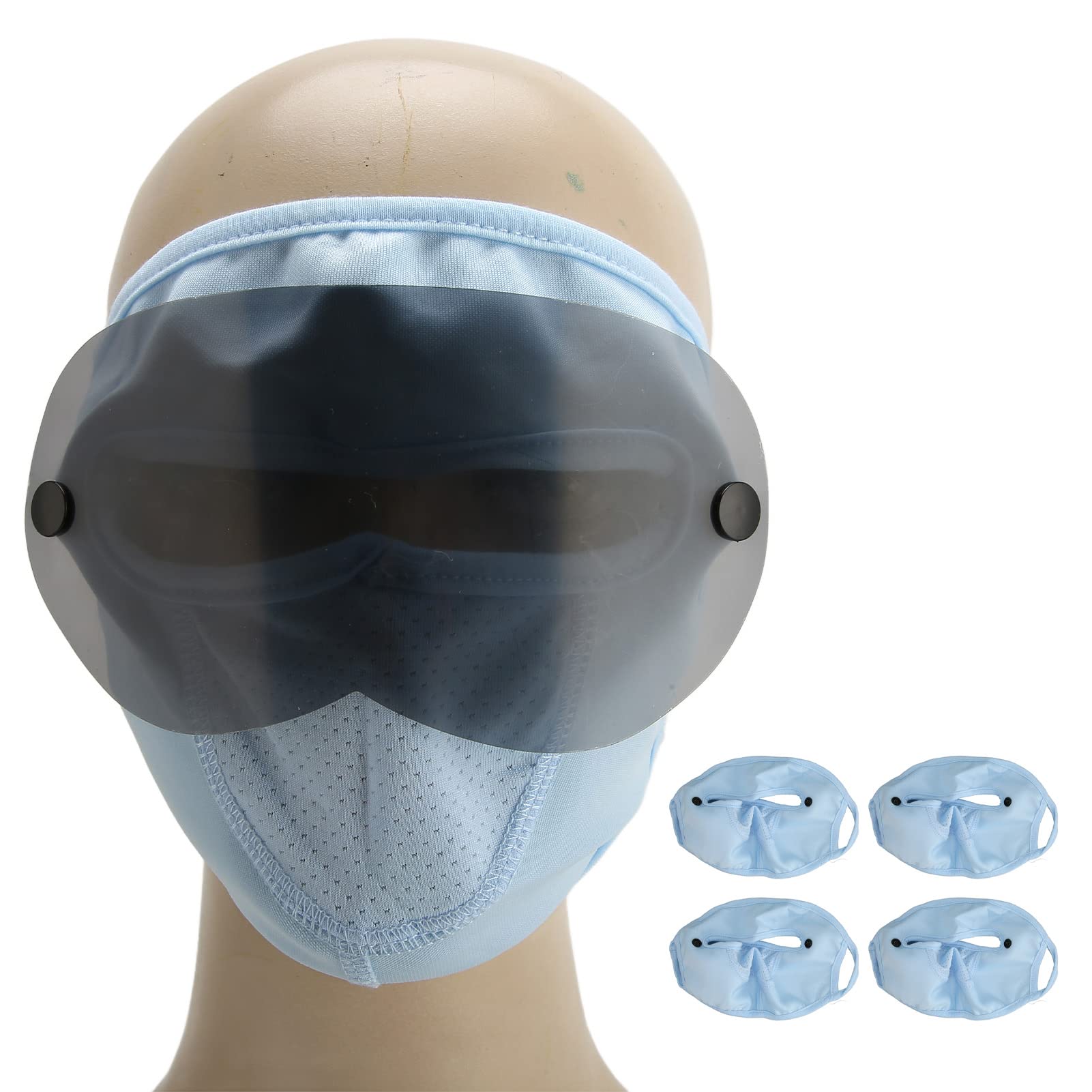 Face Mask, Comfortable, Machine Washable, Lightweight for Outdoor Use, Face Cover Sunscreen Sun Protection Face Wrap Holder Full Size with Eye Protector for Outdoor Activities (Blue)
