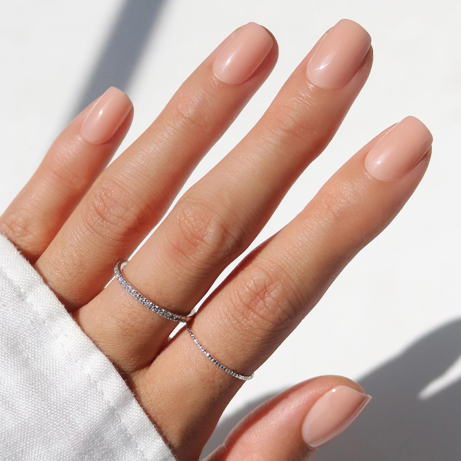 Photo 1 of Glamnetic x GLAMZILLA Press On Nails - FOR THE “IT” GIRLS | Short Squoval Nude Fake Nails, Semi-Transparent, Salon Quality, Everyday | 15 Sizes - 30 Nail Kit with Glue