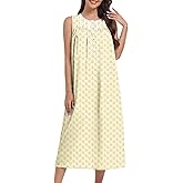 FMIRREO Cotton Nightgowns for Women Sleeveless Tank Night Gown Soft House Dress Ladies Long Nightdress