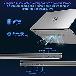 Jumper 16-Inch FHD IPS Laptop, Quad Core Celeron