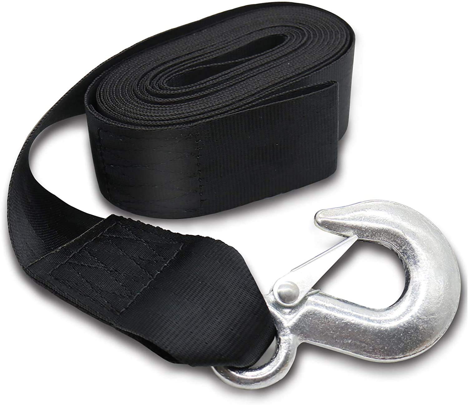 Botepon Marine Boat Trailer Winch Strap with Hook Replacement, 2''x20' and 4500 lbs Capacity for Boats, Trailer, Wave Runner, Towing, Heavy Duty Equipment