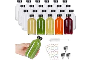 Alotpower 4oz Wellness Shot Glass Bottles with Caps 24 Pack - Small Empty Ginger Shots Bottles, Leakproof Juice Shot Bottles 
