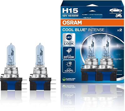 OSRAM COOL BLUE INTENSE H15 Duo Box 64176CBN-HCB 20% Brighter 3700K Halogen