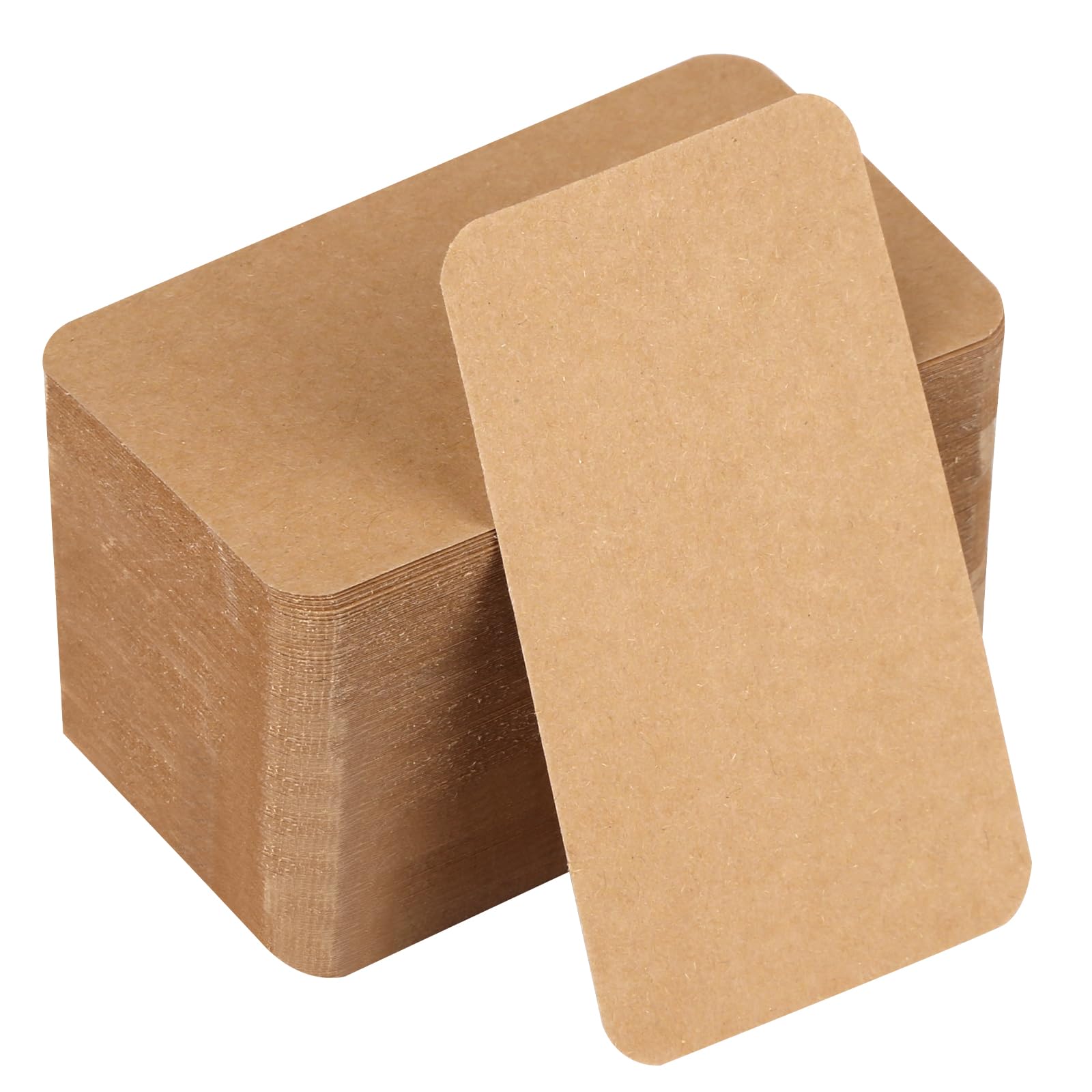 GUOYIHUA Pack of 200 Brown Kraft Paper Cards, 200gsm, 9 x 5.2 cm, Blank, DIY, Greeting, Business, Playing Cards