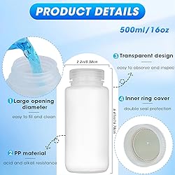 LZHNB 16oz/500ml Plastic Sample Bottles with
