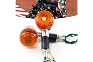 Generic Senbeder Racing Motorcycle Amber Replacement Turn Signal Indicator Lights for Honda Harley Kawasaki Suzuki Bullet Cruiser Bobber Chopper Command Light Accessories (Amber-2pcs), XLW-0122