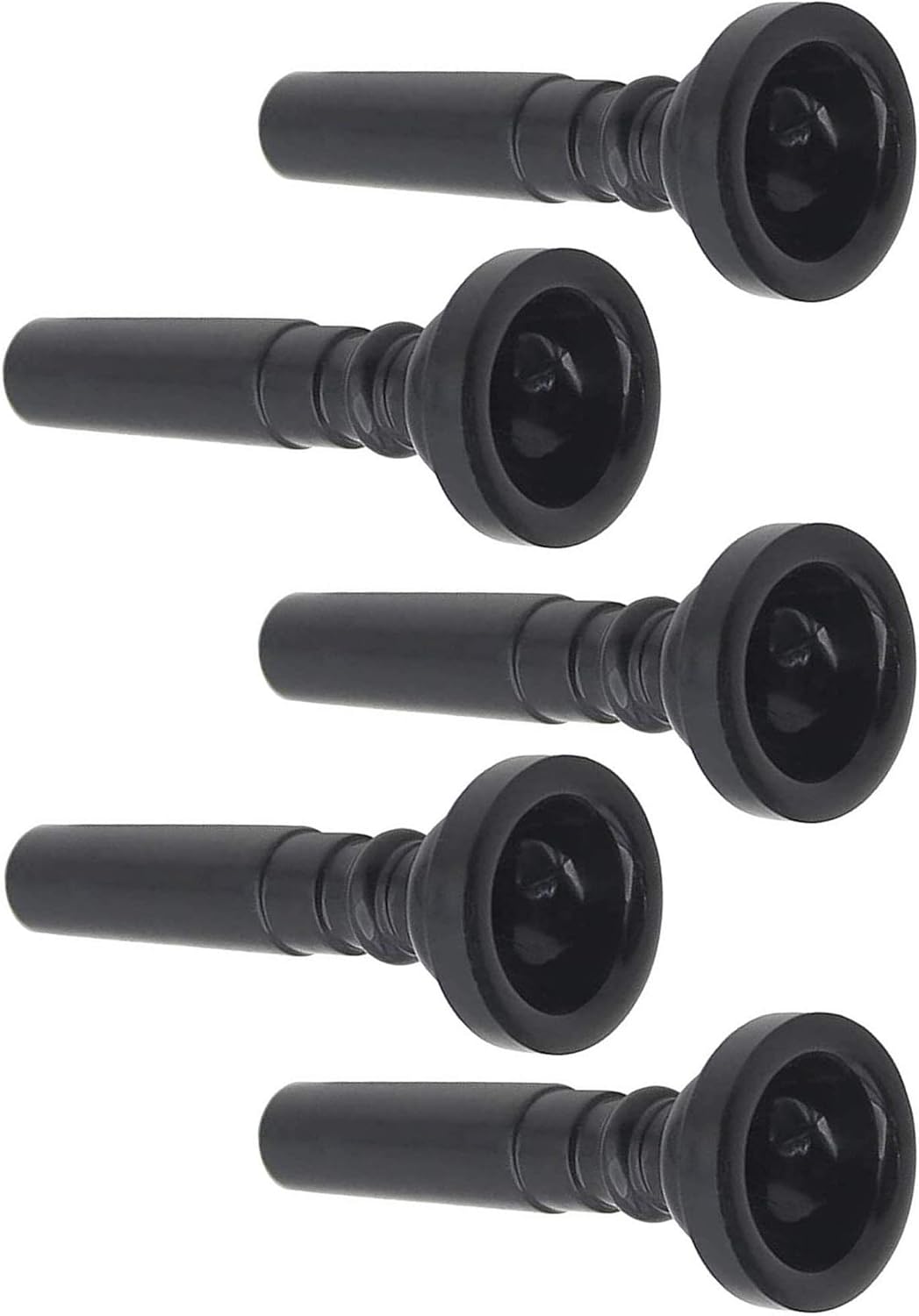 POFET 5pcs ABS Plastic Trumpet Mouthpiece for Trumpet Accessories - Black