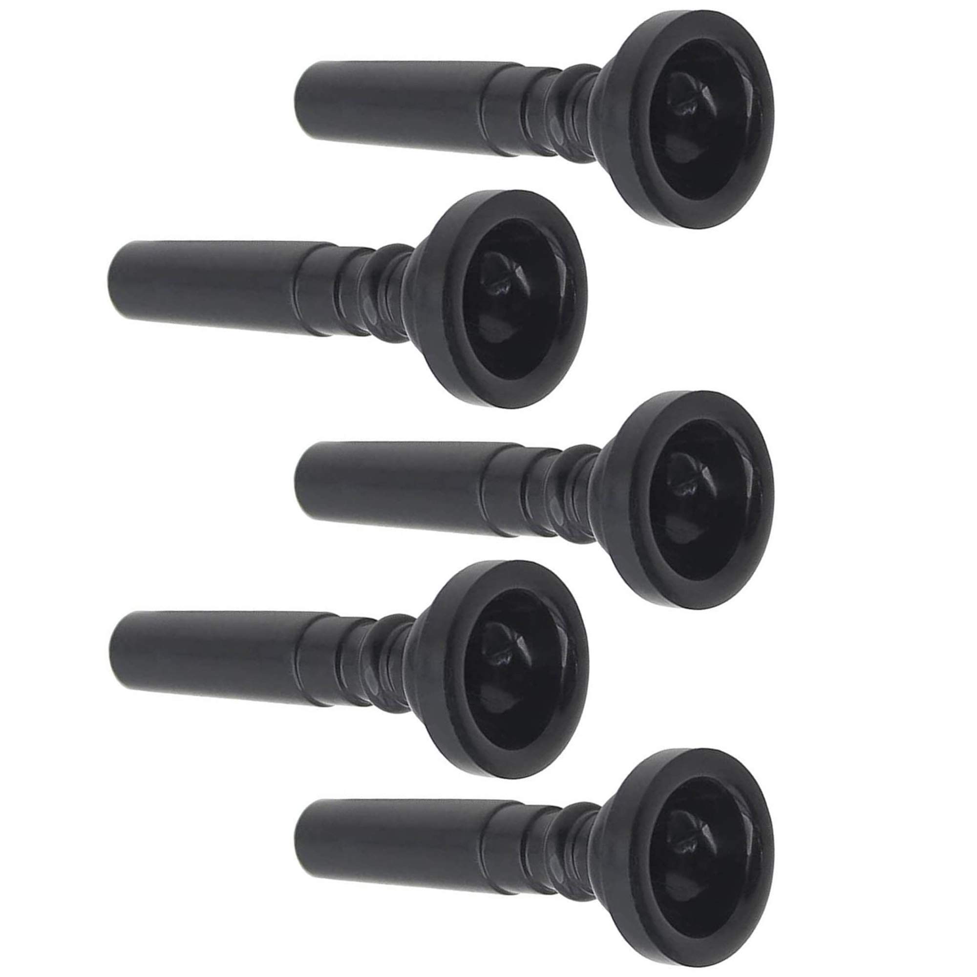 POFET 5pcs ABS Plastic Trumpet Mouthpiece for Trumpet Accessories - Black