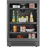 Avallon ABR241BLSS 24 Inch Wide 140 Can Energy Efficient Beverage Center with LED Lighting, Double Pane Glass, Touch Control 