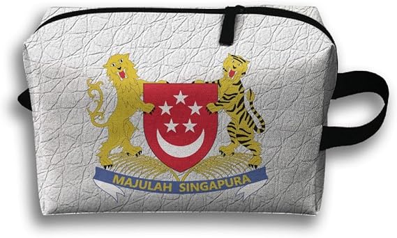 Amazon Co Jp ポーチ シンガポール国立紋章の紋章 マルチポーチ 化粧品 出張 Pc周辺小物整理 小物入れ 大容量 軽量 収納 White One Size 服 ファッション小物