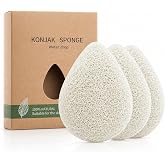 DaKuan Natural Facial Cleansing Sponge (3-Pack) | Gentle Plant-Based Face Scrubber for Deep Pore Cleansing | Soft Exfoliating Pad for All Skin Types (White)