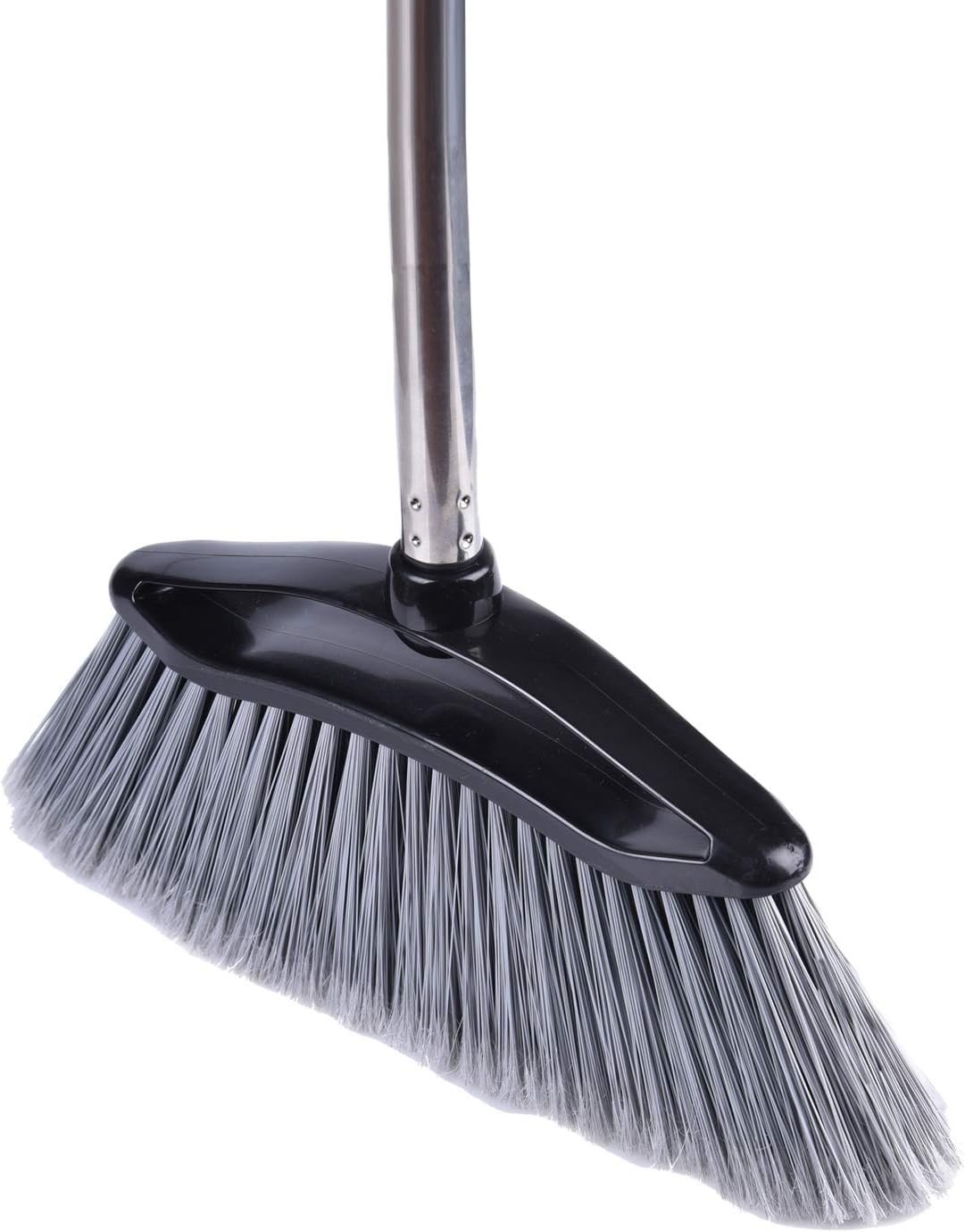 Angle Broom with Adjustable Stainless Steel Handle, PET Fine Long Broom Bristles, Heavy Duty Floor Sweeper, Great Use for Home Kitchen Room Office, 1 Pack: Health & Personal Care