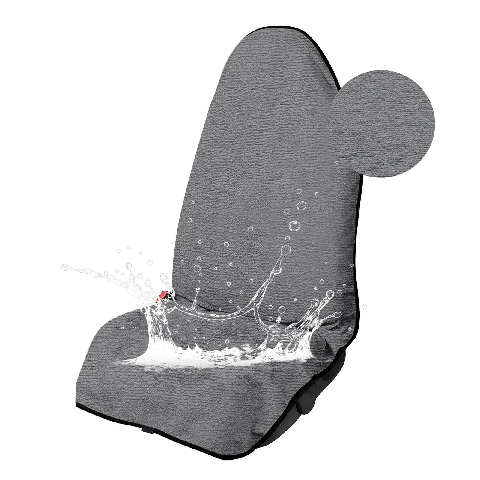 Photo 1 of Car Seat Cover Towel, for Gym, Workout, Running, Swimming, Beach and Hiking, Universal Fit Non-Slip Waterproof Sweat Towel Bucket Seat Covers for Drivers Cars SUV Trucks (Grey, 1PCS)