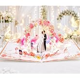 APOTODITO 3D Pop Up Wedding Card with Music and Lights, Romantic Card for Bride and Groom, Engagement, Wedding Congratulations Gift Card