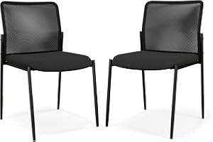 Giantex Waiting Room Chairs Set of 2 - Stackable Guest Chairs w/Ergonomic Backrest, Padded Seat, Lobby Chair for Conference, 