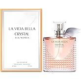 La Vida Bella Crystal Women Perfume 3.4 Fl Oz Eau de Parfum Natural Spray with Gourmand, and Floral Scent Holiday Gift for All Day Use