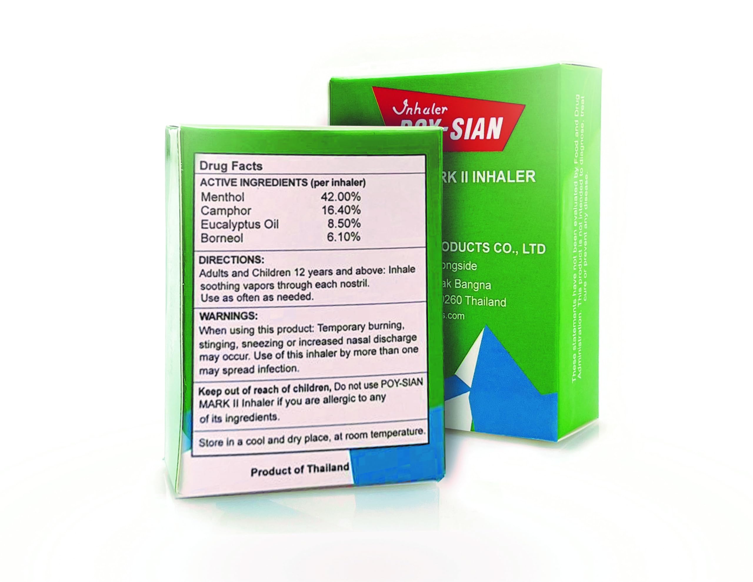 POY-SIAN Mark II Menthol Aromatherapy Nasal Inhaler, Natural Herbal Remedy with Cooling Essential Oils Poysian (1 Stick)