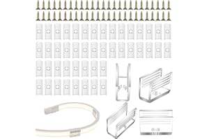 APLZGMG Neon Led Strip Light Mounting Clips, 50Pcs Rope Light Mounting Clips and 50Pcs Screws, Neon Lights Install Fixing Clip Accessories for 6x12mm Silicone Led Flex Strip Lighting, DIY