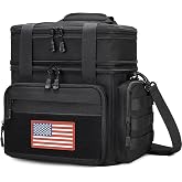 Gafetrey Tactical Lunch Box for Men - Large Lunch Bag Double Deck | Waterproof Insulated Expandable Soft Cooler Adult Camping for Work,Picnic,Travel Gifts Black