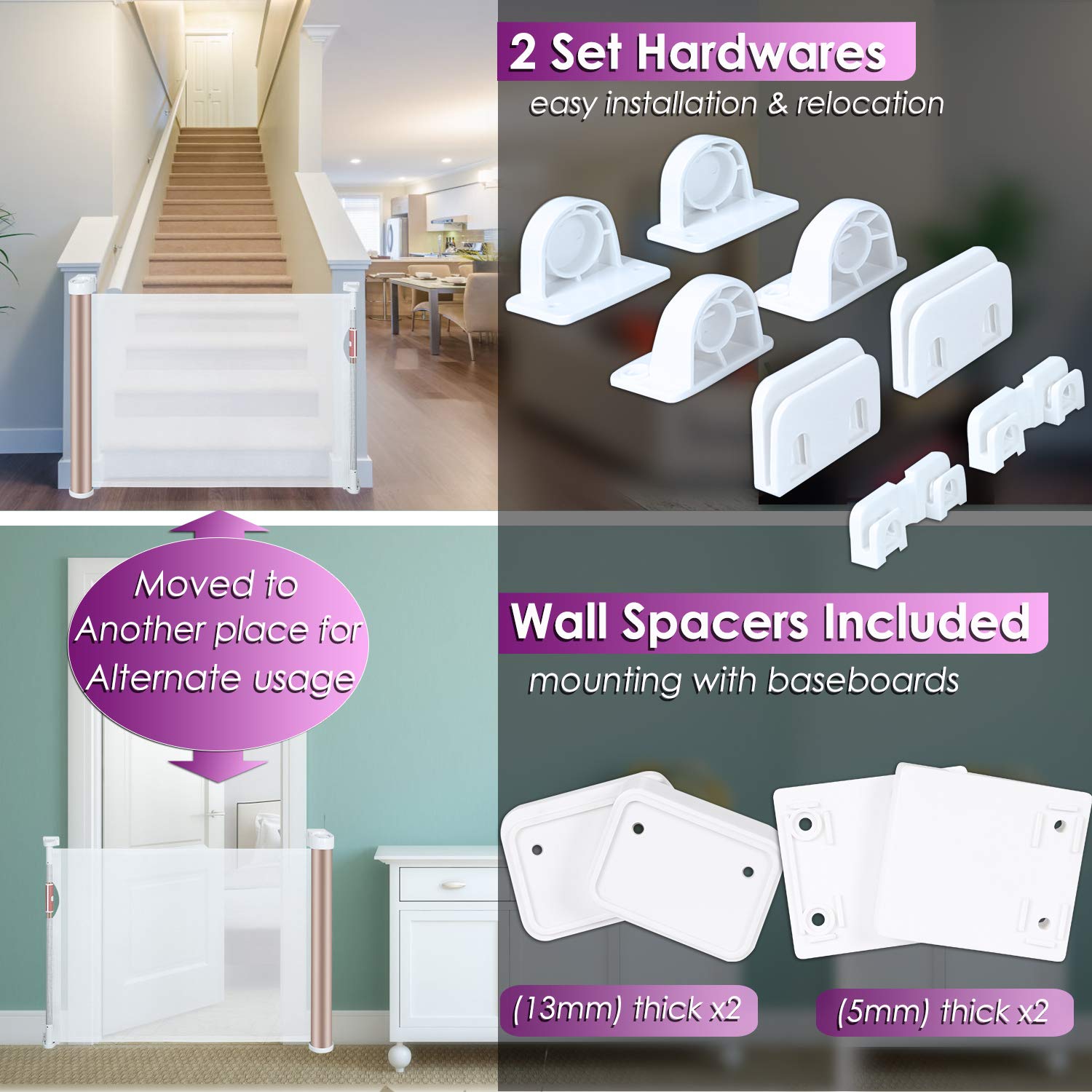 retractable baby gate banister