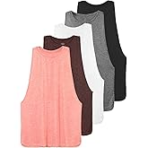 Ullnoy Workout Tank Tops for Women Running Muscle Tanks Sleeveless Loose Fit Gym Yoga Sport Shirts 3-5 Pack
