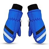 CXQRR Kids Winter Snow Ski Gloves for Toddler Boys Girls 2-5 Years -Windproof Thermal Warm Mittens for Snowboarding